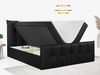 Boxspringbett, mit Fußteil, 2 Bettkästen - PREMIUM-11 - 160x200cm - Schwarz Kunstleder - H4 Bild 2