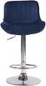 2er Set Barhocker Lentini, drehbar, Blau, Chrom, Samt Bild 5