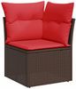 vidaXL 13-teiliges Gartensofa-Set mit Kissen, braun, Polyrattan 3218494 Bild 5