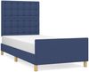 Einzelbett mit Kopfteil Stoff Blau 100x200 cm Bild 2