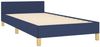 Einzelbett mit Kopfteil Stoff Blau 100x200 cm Bild 5