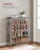 Vasagle Schuhregal 5-stöckig, Holzspanplatte Silber/Schwarz, 28 x 75 x 93 cm Bild 2