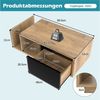 LVHOM Couchtisch Retro Sideboard mit LED & Cleverem Stauraum // Holz-Metall-Design (Stauraum (offenes Fach + Schublade + Trennstege), LED-Steuerung für atmosphärische Akzentbeleuchtung, Robuster Holz-Metall-Rahmen, Beistelltisch, Bar, Sideboard, Roomte... Bild 2