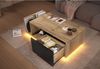 LVHOM Couchtisch Retro Sideboard mit LED & Cleverem Stauraum // Holz-Metall-Design (Stauraum (offenes Fach + Schublade + Trennstege), LED-Steuerung für atmosphärische Akzentbeleuchtung, Robuster Holz-Metall-Rahmen, Beistelltisch, Bar, Sideboard, Roomte... Bild 5