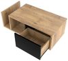 LVHOM Couchtisch Retro Sideboard mit LED & Cleverem Stauraum // Holz-Metall-Design (Stauraum (offenes Fach + Schublade + Trennstege), LED-Steuerung für atmosphärische Akzentbeleuchtung, Robuster Holz-Metall-Rahmen, Beistelltisch, Bar, Sideboard, Roomte... Bild 4