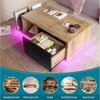 LVHOM Couchtisch Retro Sideboard mit LED & Cleverem Stauraum // Holz-Metall-Design (Stauraum (offenes Fach + Schublade + Trennstege), LED-Steuerung für atmosphärische Akzentbeleuchtung, Robuster Holz-Metall-Rahmen, Beistelltisch, Bar, Sideboard, Roomte... Bild 3