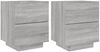 vidaXL Nachttische mit LED-Leuchten 2 Stk. Grau Sonoma Holzwerkstoff 836746 Bild 2
