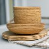 Koziol Flacher Teller 4er-Set Club Plate, Speiseteller, Kunststoff-Holz-Mix, Nature Wood, 26 cm, 5005702 Bild 3