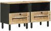 vidaXL Nachttisch 2 pcs Braun 40 x 33 x 46 cm Massivholz Mango 4018851 Bild 2