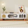 TV-Schrank 170x47x37 cm mit Rattan-ähnlichen Türen und Glasschiebetüren Bild 2