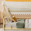 Hausbett mit Lattenrost und Zelt, 90x200 cm, Kinderbett mit Zaun, Holzbett, Einzelbett, Kiefer Bild 5