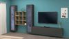Dmora Ausgestattete Wand Atella, 3-türiges TV-Ständer-Wohnzimmerset, Mehrzweck-Wohnzimmermöbel mit Vitrine und LED-Licht, 100 % Made in Italy, 350 x 30 x 180 cm, Anthrazit und Ahorn, Bild 2