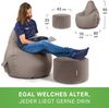 Green Bean® Sitzsack + Hocker, 2er Set, robust, waschbar, schmutzabweisend, Khaki, 90 x 80 x 70 cm Bild 3