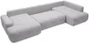 Vente-unique - DAVISO Sofa Stoff Grau - B 204 cm x H 87 cm x L 360 cm Bild 5