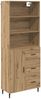 Highboard, BuffetSchrank, Büroschrank mit Schubladen Artisan-Eiche 69,5 x 34 x 180 cm Bild 2