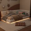 Tagesbett 90x200cm mit LED-Umgebungslicht in 16 Farben, Schlafsofa mit USB- und Typ-C-Anschluss, multifunktionales Sofa-Bett,Weiß Bild 4