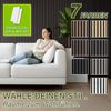 TRESKO® 4 Stück Akustikpaneele Holz 120×60 cm inkl. 8x Kleiderhaken | Wandverkleidung Eiche Eiche Anthrazit als 3D Lamellenwand | Holzpaneele Paneele für Schallschutz | Akustik Wandpaneele mit Montageset Bild 4