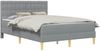 vidaXL Bettgestell mit Matratze Hellgrau 140 x 200 cm Stoff 3415113 Bild 2