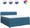 vidaXL Boxspringbett mit Matratze Blau 180x200 cm Samt 3290116 Bild 2