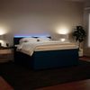 vidaXL Boxspringbett mit Matratze Blau 180x200 cm Samt 3290116 Bild 5