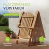 Juskys® Garten Liegestuhl Korfu 3er Set – aus Akazienholz, klappbar, 85x69x94 cm, natur, geölt, Gartenstuhl, Sonnenliege Bild 3