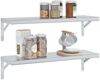 vidaXL Wandregale 2 Stk. 75x23,5 cm Silbern Edelstahl 3214507 Bild 4