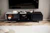 Lowboard Schwarz mit Marmor-Dekor in Weiß 150 x 40 x 40 cm TV-Kommode Modern, Design TV-Schrank Niedrig, Fernsehtisch Fernsehschrank mit Türen & Schublade, Fernsehkommode Wohnzimmer Bild 5
