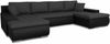 Wohnlandschaft mit Schlaffunktion Faris U-Form - Couch, Schlafsofa mit Bettkasten, Couchgranitur mit Bettfunktion, Big Sofa, Bettsofa (Schwarz + Graphit (Madryt 1100 + Inari 94)) Bild 2