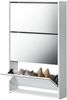 en.casa Schuhschrank Lund 102,5 x 63 x 17 cm Verspiegelt Weiß Bild 1
