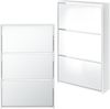 en.casa Schuhschrank Lund 102,5 x 63 x 17 cm Verspiegelt Weiß Bild 2