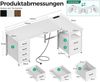 LuxusKollektion Eckschreibtisch mit Schubladen, L Form, Spanplatte Weiß, 140 x 70 cm Bild 3