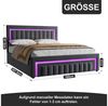 STILVORA Polsterbett 160×200 mit bettkasten,Funktionbett Boxspringbett mit LED & Schubladen (verstärkter Metallrahmen, stabiler Lattenrost, Gepolstertes Kopfteil, Bettkasten mit Hydraulik, Bettgestell mit Gepolstertes Kopfteil), mit einem Hebeseil, Sam... Bild 4