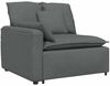 vidaXL Modulares Sofa mit Fußhocker Kissen Stoff Dunkelgrau 3321178 Bild 3
