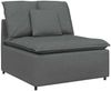 vidaXL Modulares Sofa mit Fußhocker Kissen Stoff Dunkelgrau 3321178 Bild 4