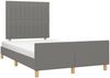vidaXL Bettgestell ohne Matratze Dunkelgrau 120x190 cm Stoff 3270528 Bild 4