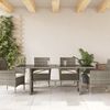 vidaXL Gartentisch mit Glasplatte Grau 190x80x74 cm Poly Rattan 365306 Bild 3