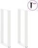 vidaXL Bartischbeine U-Form 2 Stk. Weiß 50x(100-101) cm Stahl 4013233 Bild 3