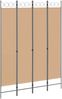 vidaXL 4-teiliger Raumteiler Beige 160 x 220 cm Stoff 42039204 Bild 2