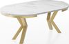 WFL GROUP Esstisch Clara Gold im Loft-Stil rund ausziehbar mit goldenen Metallbeinen (MADE IN EU, erhältlich in zwei Größen – 100/120 cm, ausziehbar auf 180/200 cm), platzsparender Industrial Tisch in Holzoptik für Wohnzimmer oder Küche Bild 3