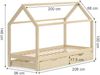 Hausbett Wiki Naturholz 90x200 cm mit Gästebett und Matratze Vitalispa Bild 3