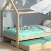 Hausbett Wiki Naturholz 90x200 cm mit Gästebett und Matratze Vitalispa Bild 5