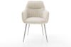 Esszimmerstuhl Pejo-Flex Cord Beige 4-Fuß konisch Edelstahl Taschenfederkern Bild 2