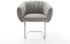 Freischwinger Jada-Flex Strukturstoff Soft Grau Freischwinger flach Edelstahl Taschenfederkern Bild 2