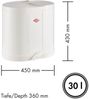 Wesco 'Ökosammler 170' Abfalleimer mit Fußtritt und 2-fach Trennung, 30 (2x15) Liter, Stahlblech, Weiß Bild 2