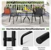 KOMFOTTEU Gartenstuhl 2 Gartenstühle mit Tisch (Set), Pulverbeschichtete Stahlrohrrahmen Bild 3