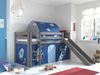 Vipack Spielbett 'Pino' inkl. Rutsche dunkelblau, mit Textilset Vorhang und Tunnel 'Astro' Bild 2