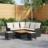 vidaXL Möbelsets mit Kissen 6 pcs Schwarz und Creme PE-Rattan 3422182 Bild 3
