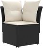vidaXL Möbelsets mit Kissen 6 pcs Schwarz und Creme PE-Rattan 3422182 Bild 4