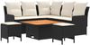 vidaXL Möbelsets mit Kissen 6 pcs Schwarz und Creme PE-Rattan 3422182 Bild 2