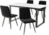 Esstischgruppe H 75 x T 80 x B 140/180 cm, ausziehbarer MDF-Tisch in Weiß mit 4 gepolsterten Stühlen Bild 2